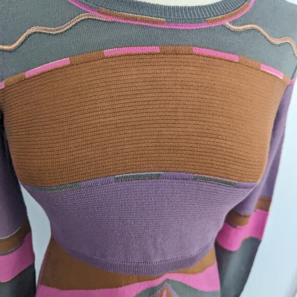 Women's Vintage Missoni Dress Size 6 Grey Purple Orange Pink Italy - Picture 10 of 10